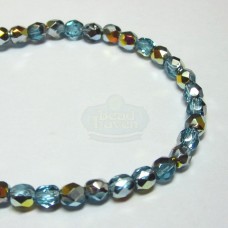 4mm Firepolish Aquamarine Marea